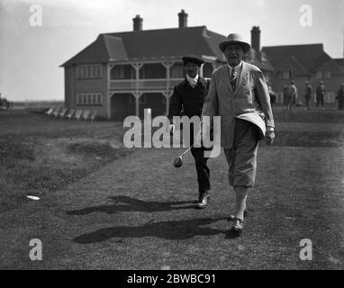 Parliamentary golf tournament at Sandwich . Lord Hawke . Stock Photo