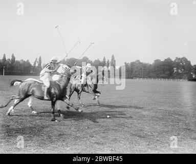 Polo pony show at The Hurlingham Club , London - A Chase for the ball 7 June 1920 Stock Photo