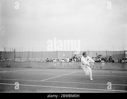 Davis Cup tennis at Deauville Mr A H Gobert playing in the singles  28 August 1919 Stock Photo