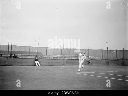 Davis Cup tennis at Deauville Mr P M Danson playing in the singles   28 August 1919 Stock Photo