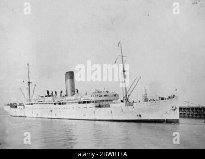 Mystery of Brittish liner ' s call The liner Coronado , from which a wireless call for help was received . For some time afterwards there was no further new on the vessel 30 December 1925 Stock Photo