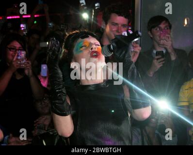Lady Gaga films her latest video in Micky's Bar, West Hollywood, CA 15 August 2013 Stock Photo