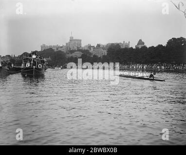 The fourth of June celebrations at Eton . The procession of boats on the river . 4 June 1925 Stock Photo