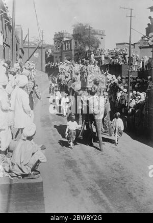 Coronation of Sir Hari Singh as the Maharajah of Kashmir . 29 March 1926 Stock Photo