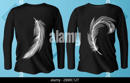 mock up illustration of male casual wear with feather art on abstract background Stock Vector