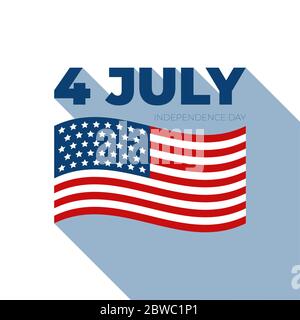 United States flag. USA Independence Day background. Fourth of July celebrate. Stock Vector