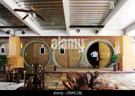 May 31, 2020, Chongqing, Chongqing, China: SichuanÃ¯Â¼Å'CHINA-A row of cement pipes creates a unique home stay facility resembling a ''hobbit village'' in chongqing, China, on May 23, 2020. The home is inspired by the hobbit village in the Lord of the rings, where ''homeless people often live in sewers that provide shelter from the rain and wind. The site saw that the indoor pipe b&b is about 2.4 meters in diameter and 4 meters in length. Each cement tube is equipped with a bed for up to 3 people to rest. Although the internal space is not wide, it can be said that everything is available. If Stock Photo