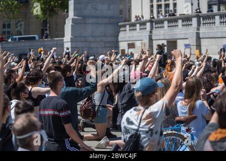 #BlackLivesMatter solidarity protest in London Stock Photo