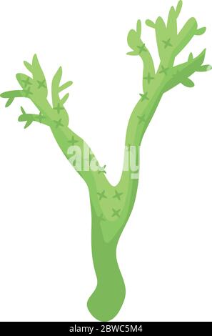 Green coral icon, isometric style Stock Vector
