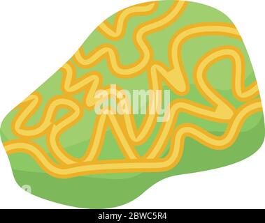 Yellow green coral icon, isometric style Stock Vector