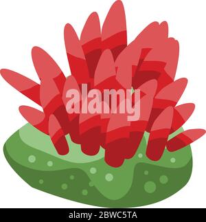 Sea coral icon, isometric style Stock Vector