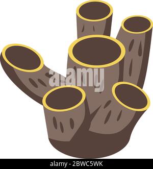 Undersea coral icon, isometric style Stock Vector