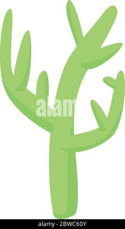 Green marine coral icon, isometric style Stock Vector