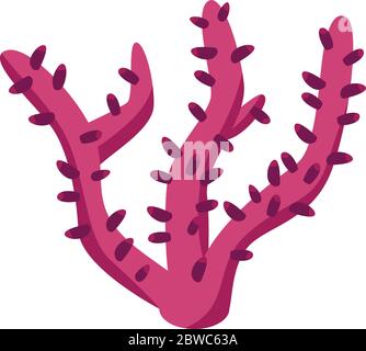 Aquarium coral icon, isometric style Stock Vector