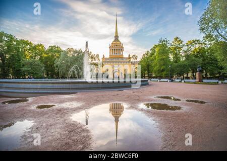 Admiralty building in Saint Petersburg Stock Photo