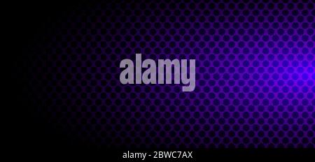 Banner template abstract black circles pattern halftone style on purple gradient background. Vector illustration Stock Vector