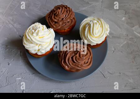 No sugar chocolate cupcakes, gluten free concept Stock Photo