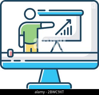 Tutorial video RGB color icon Stock Vector