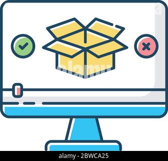 Product video RGB color icon Stock Vector
