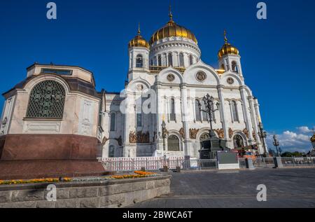 Cathedral square churches in Kremlin Moscow Stock Photo