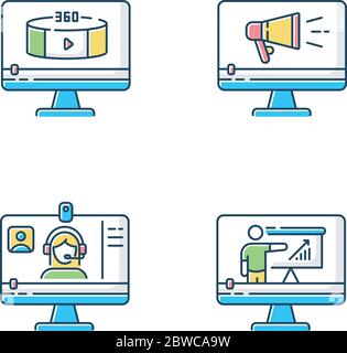 Internet video RGB color icons set Stock Vector Image & Art - Alamy