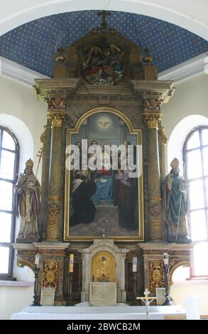 Descent of the Holy Spirit, High Altar at Holy Spirit Chapel in Vrtace, Croatia Stock Photo