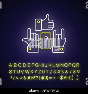 Charades neon light icon Stock Vector