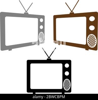 TV Icon Set Vector Illustration Stock Vector