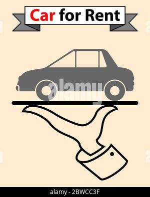 Car For Rent Vector Illustration Stock Vector