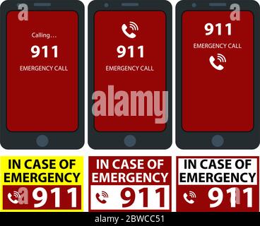 Smartphone Emergency Call Vector Illustration Stock Vector