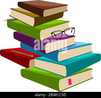 Book Pencil Spectacle Vector Illustration Stock Vector