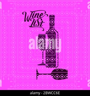 Wine List Menu Card Design Template Stock Vector