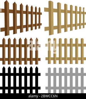 Fence Icon Set Vector Illustration Stock Vector