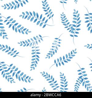 Watercolor leaf seamless pattern. Stock Vector