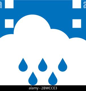 Rainy movie  logo icon concept illustration Stock Vector