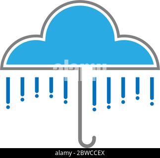 Rainy Umbrella  logo icon conceptillustration Stock Vector