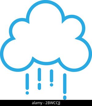 Rainy cloud logo icon concept illustration Stock Vector