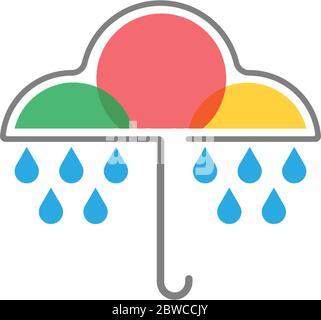 Rainy Umbrella  logo icon conceptillustration Stock Vector