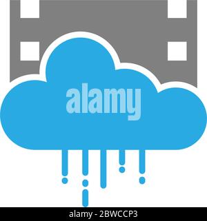 Rainy movie  logo icon concept illustration Stock Vector