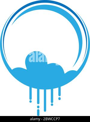 Rainy cloud logo icon concept illustration Stock Vector