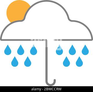 Rainy Umbrella  logo icon conceptillustration Stock Vector