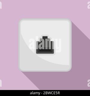 Lan port wall socket icon. Flat illustration of lan port wall socket vector icon for web design Stock Vector