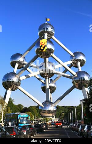 Brussels , Belgium – May 13 ,2019   The Atomium is a landmark building in Brussels ,Belgium