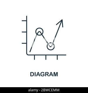 Diagram icon from planing collection. Simple line Diagram icon for templates, web design and infographics Stock Vector