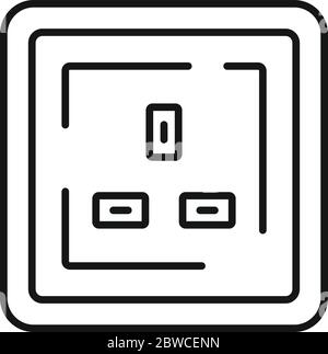 Type g power socket icon. Outline type g power socket vector icon for web design isolated on white background Stock Vector