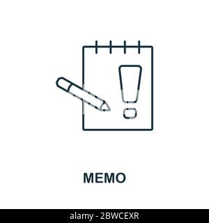 Memo icon from planing collection. Simple line Memo icon for templates, web design and infographics Stock Vector