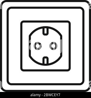 Type f power socket icon. Outline type f power socket vector icon for web design isolated on white background Stock Vector