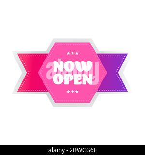 buy now we are open again sticker coronavirus quarantine is over  advertising campaign concept poster label flyer vector illustration Stock  Vector Image & Art - Alamy