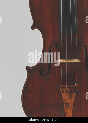 Contemporary hand made by artisan antiquized vintage classic violin Stock Photo