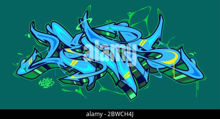 Abstract Word Lets Graffiti Style Font Lettering Vector Illustration Stock Vector